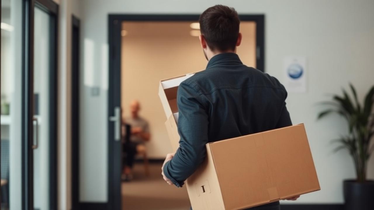 Trabajador recogiendo sus cosas tras un despido